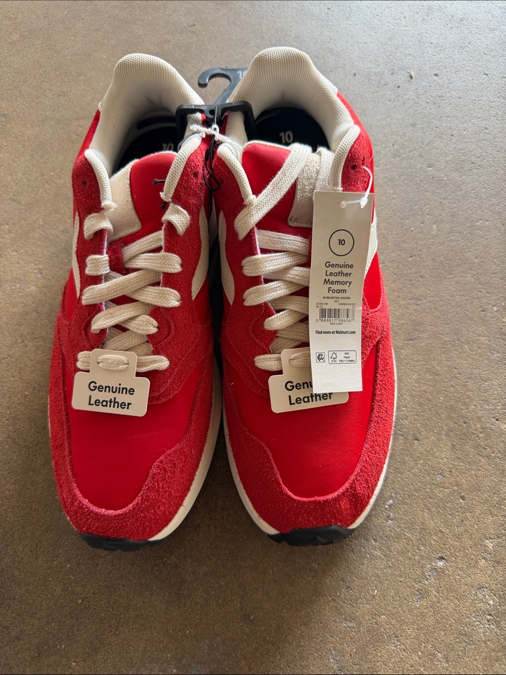 No Boundaries Red Leather Accent Sneakers - Size 10. Mens. NEW